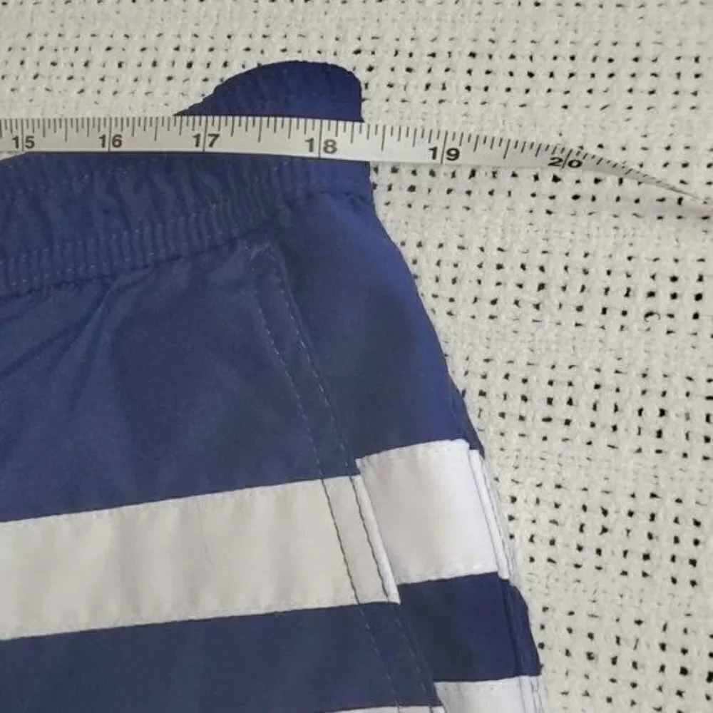 Islander Cinched Lined Striped Sz.‎ L Swim Trunks